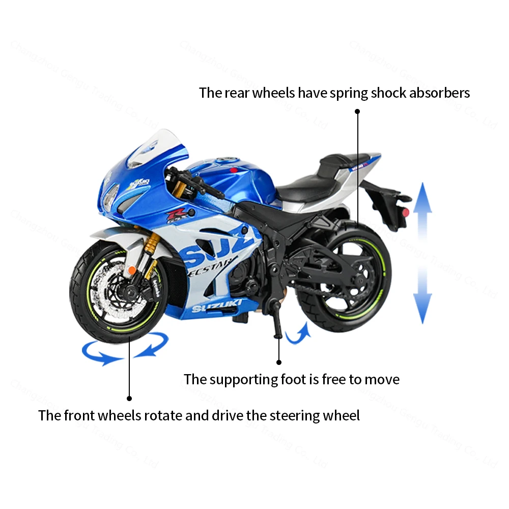 Bburago 1:18 2021 Suzuki GSX-R1000 R Static Die Cast Vehicles Collectible Motorcycle Model Toys