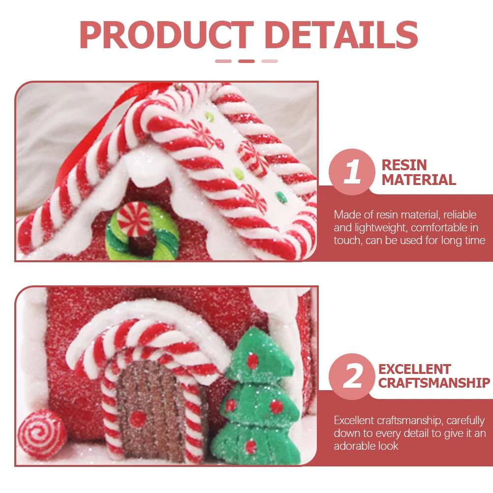 

2Pcs Christmas Candy Hanging Ornaments Resin Xmas Tree Decoration Xmas Hanging Decor Indoor Holiday Party Accent