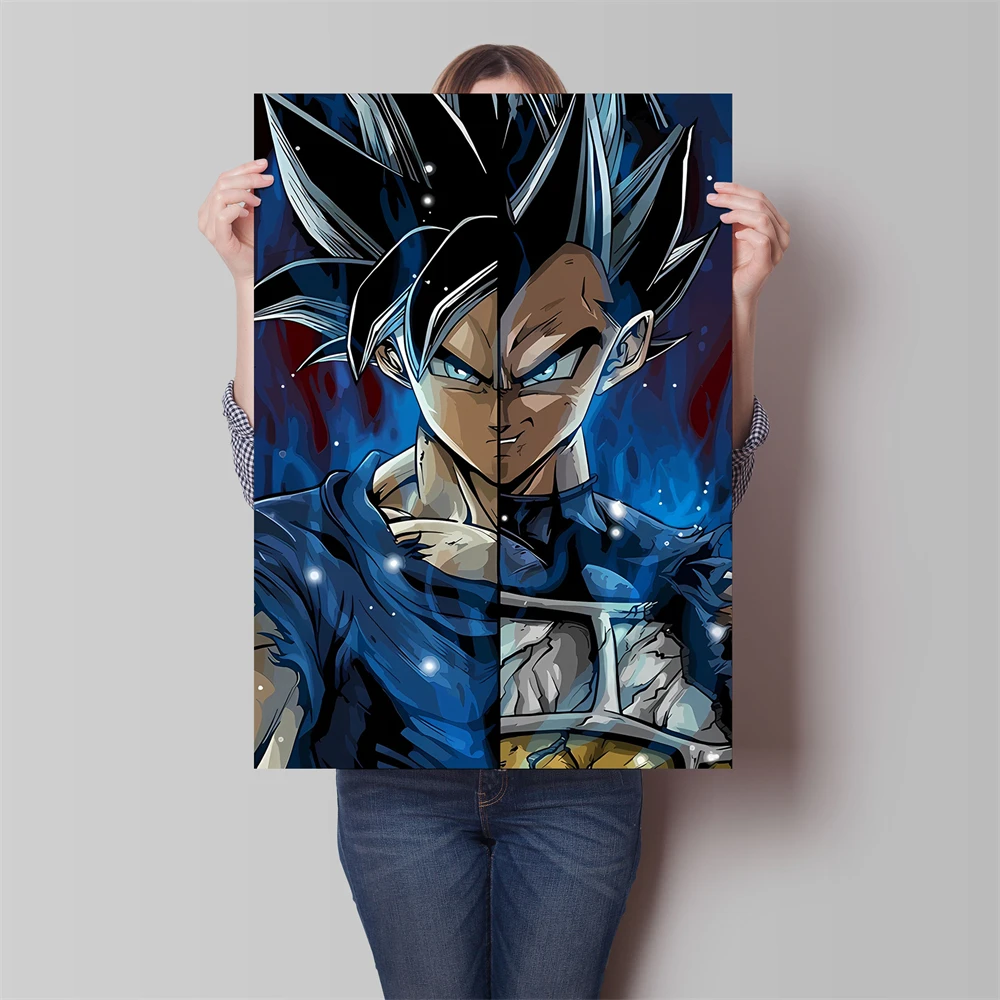 Póster impreso en lienzo de Anime, figuras de Dragon Ball Z, Majin Buu Beerus, decoración de pared para el hogar, habitación, Bar, pintura artística, Retro clásico japonés