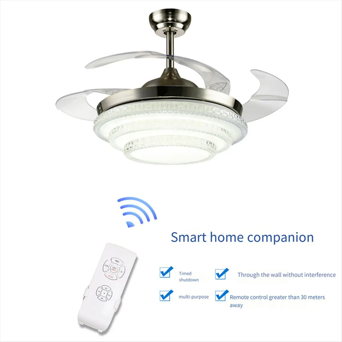 SCLS Universal Ceiling Fan Lamp Remote Control Kit Adjusted Wind Speed Transmitter Receiver Timing Control Switch 220V