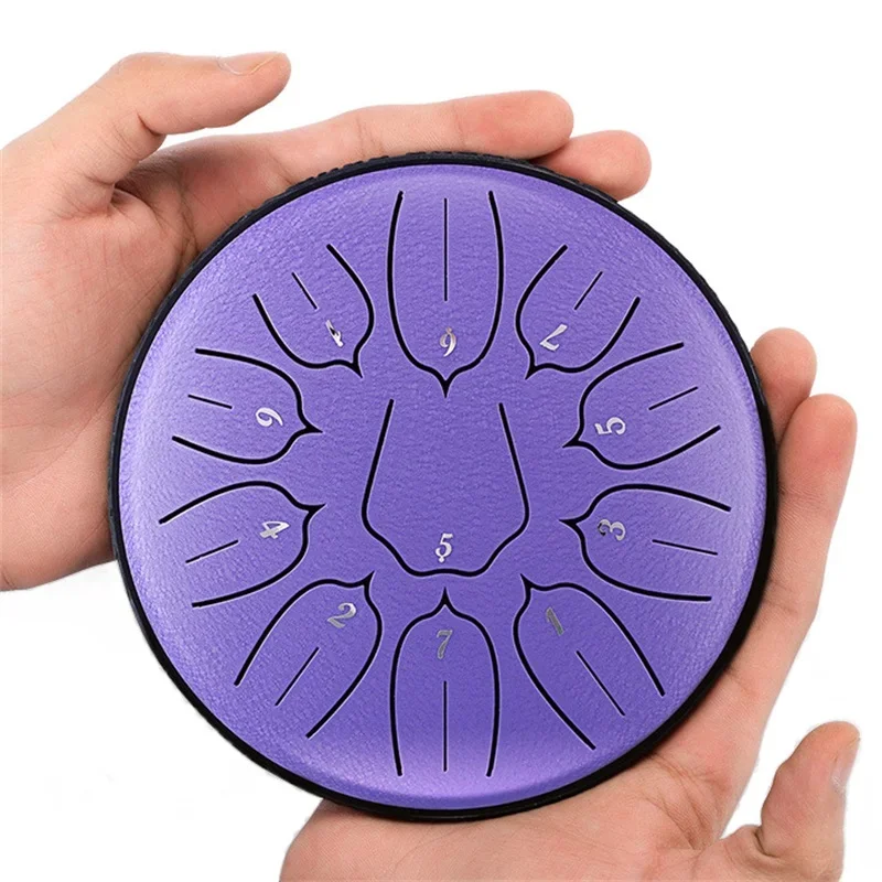 6 Inch 11 Notes Steel Tongue Drum Instrument D Major Percussion Steel Drum Meditation Zen Yoga Musical Drum Christmas Gift