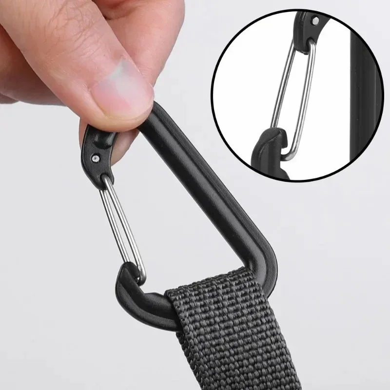 D Shape Plastic Carabiner D-Ring Key Chain Spring Buckle Hook Backpack Hook Keychain Water Bottle Buckle Outdoor Camping Parts