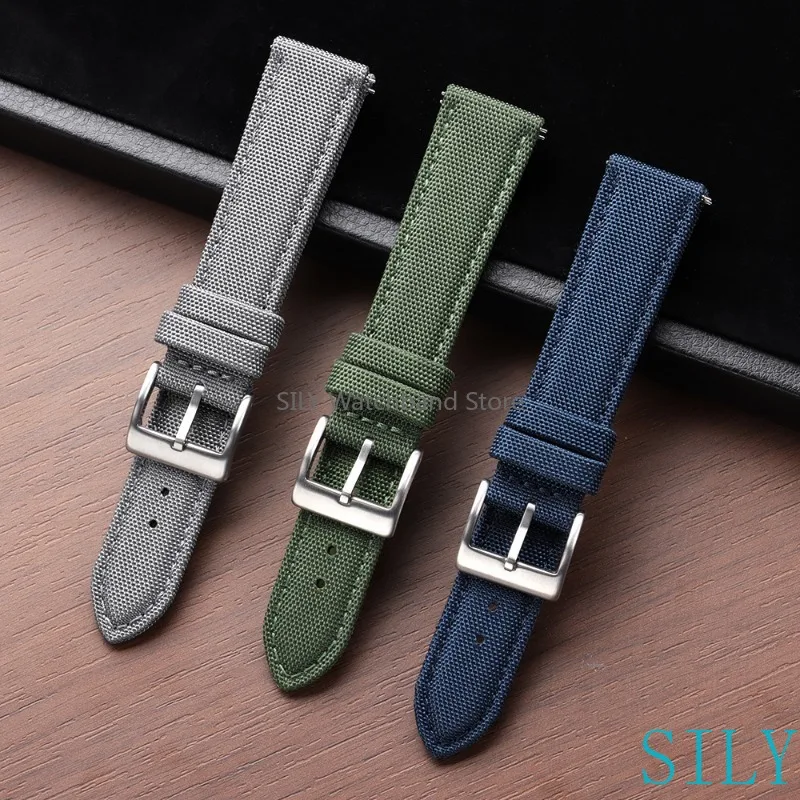 Genuine Sailcloth Watch Band Premium Two Sided Sailcloth Strap Waterproof Nylon Quick Release Bracelet 20mm 22mm Sport Wristbelt image 4