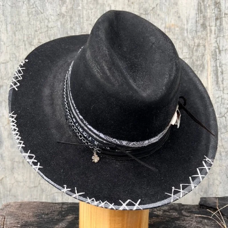 

Wool Cap Cowboy Hat Vintage Jazz Top Hat Hot Sale In Europe And America Autumn And Winter Felt Cap