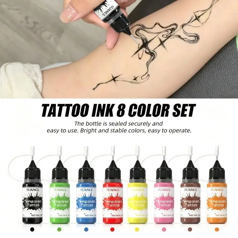 Colorful Tattoo Juice Paste,Easy-to-Use Henna Tattoo For Body Paint DIY Tattoos Temp, DIY Fake Tattoo Semi Permanent For Women