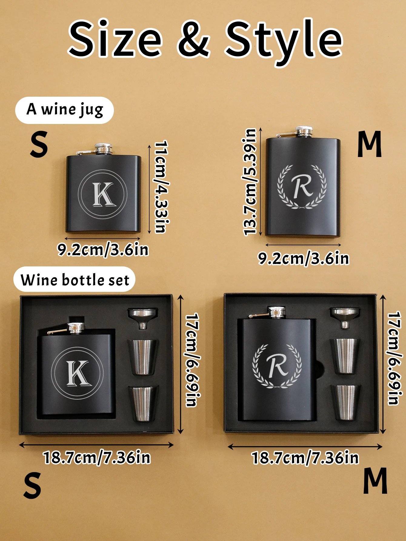 Custom Name Portable Hip Flask Set, Personalized Name Flask For Men, Customizable Stainless Steel Flask,