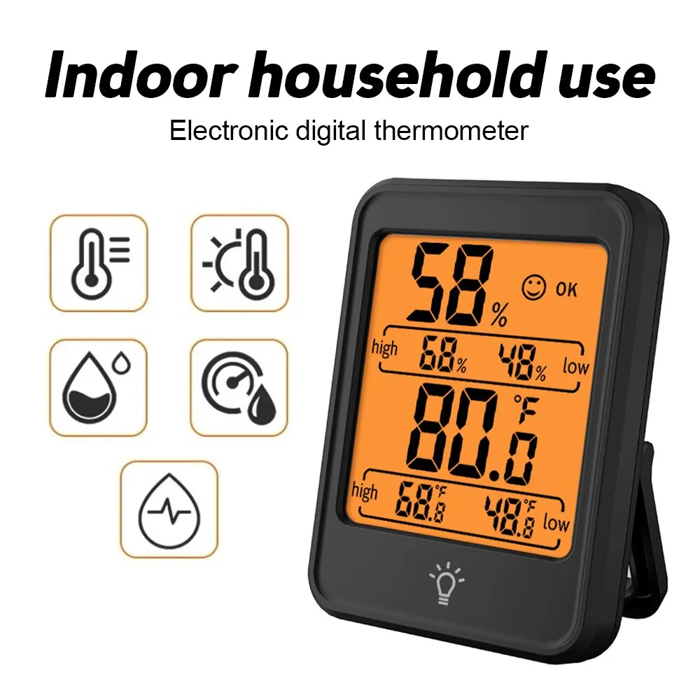 LCD Digital Hygrometer Room Thermometer With Stand Magnet Portable House Office Temperature Monitor Thermometer Hygrometer