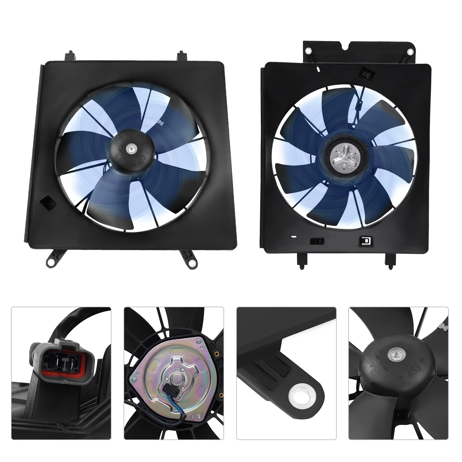 

Right & Left Radiator & AC Condenser Cooling Fan Assembly For 2002 2003 2004 2005 2006 Honda CR-V CRV