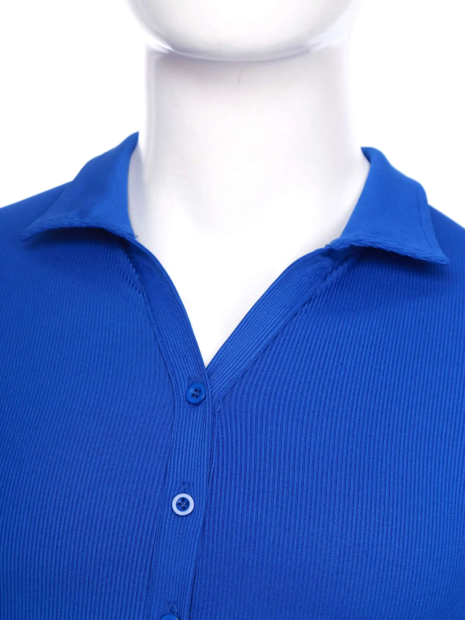 Men Short Sleeve Full Body Shaper Casual Wear Bodysuit Workout Singlet Turn-down Collar Short Sleeves Boyleg Button Up Jumpsuit - Image 2