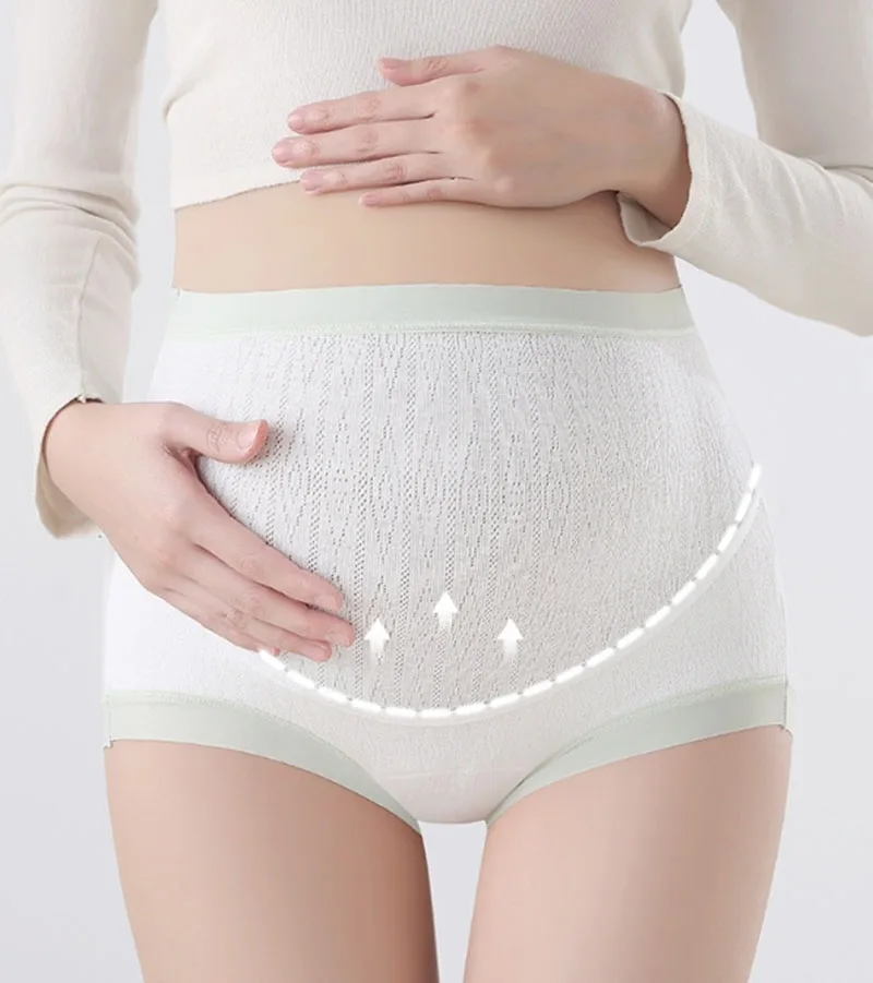 المرأة حجم كبير سراويل الأمومة القطن أكثر من عثرة الملابس الداخلية موجز L إلى 2XL عالية الخصر سراويل الحمل حزام قابل للتعديل