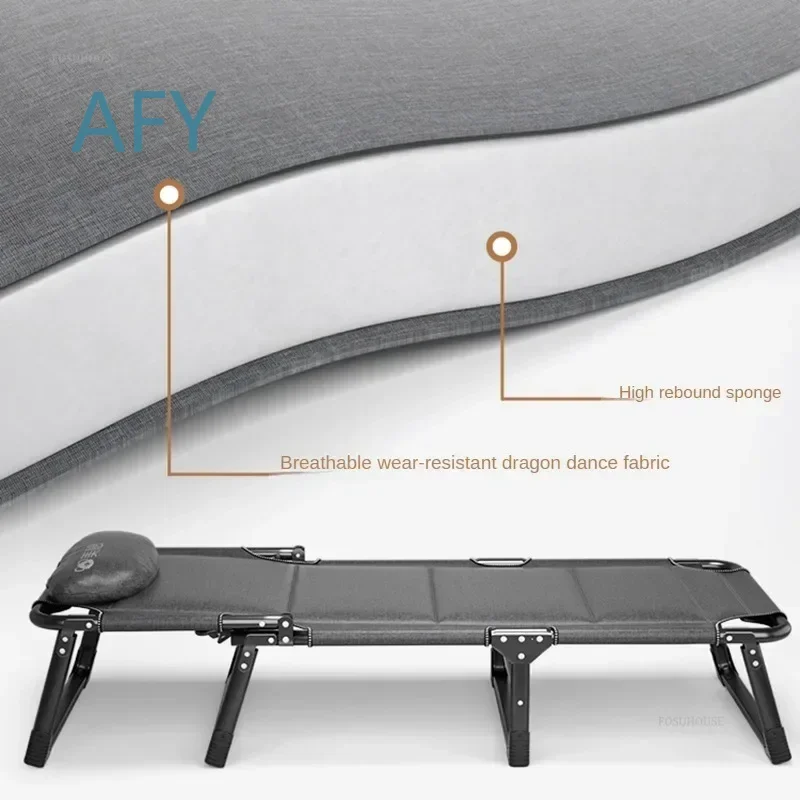 Metal Folding Bed for Outdoor for Office for Home Portable Multifunctional Lightweight Folding Bed Modern Simple Light Luxury