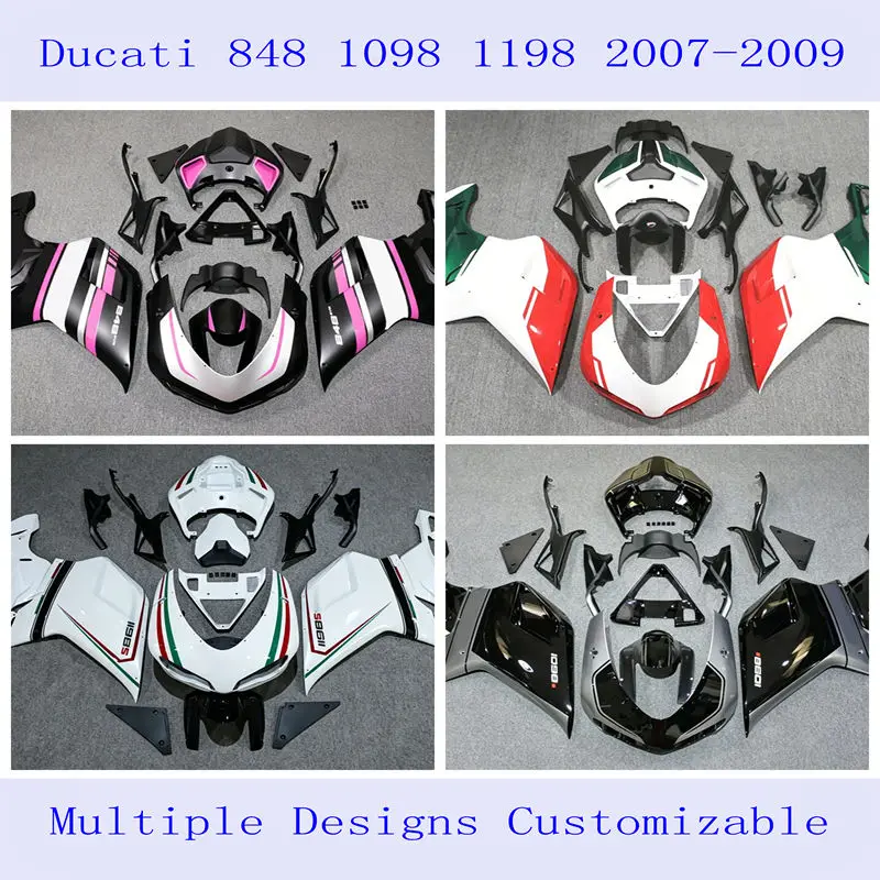 4 Gift new ABS cowling kit is suitable for Ducati 848 1098 1198 2007 08 2009 car modification accessories can be customized