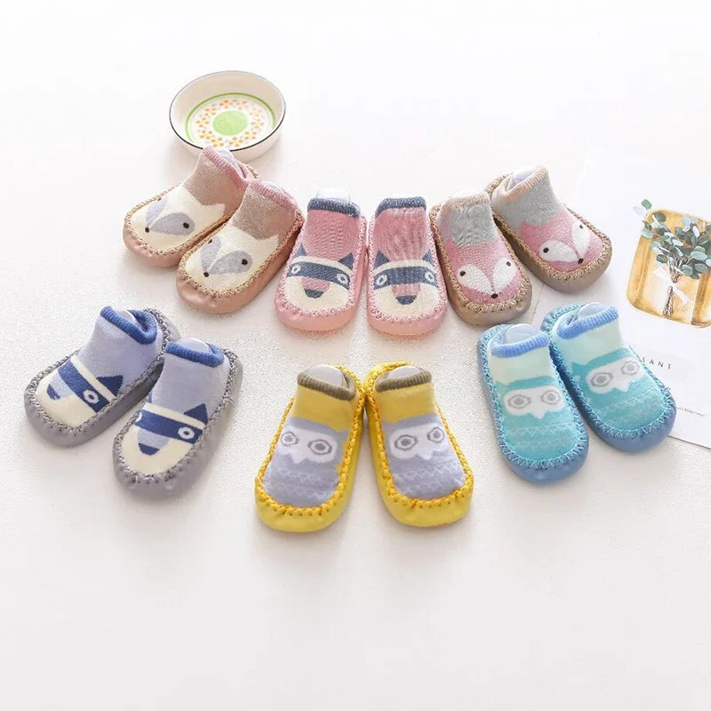 Autumn Winter Baby Socks With Rubber Soles Infant Girls Sock Newborn Boy Children Floor Socks Shoes Anti-Slip Soft Sole Sock