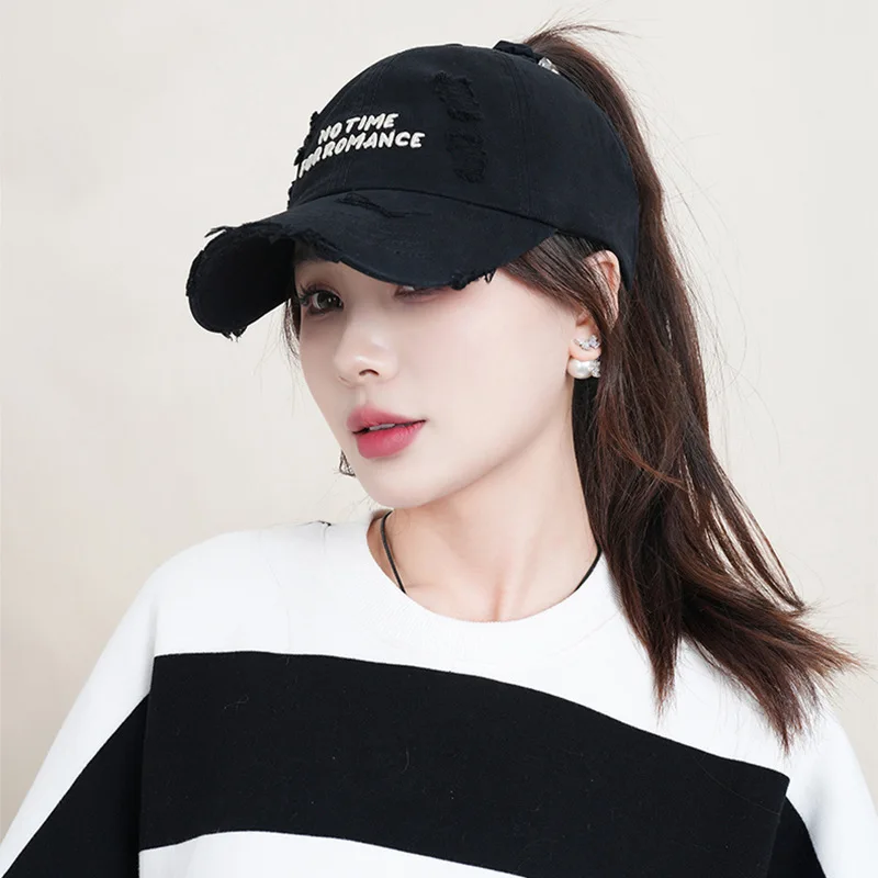 

Ponytail Baseball Cap for Women Vintage Female Cotton Sports Hat Outdoor Fishing Hunting Snapback Hats Trucker