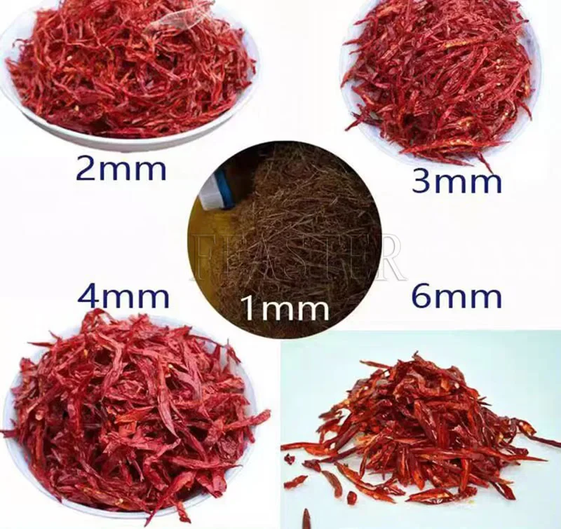 Dried Chili Shredder 2/3/4/6mm Electric Tobacco Cutting Machine Small Food Shredder Processing 220V