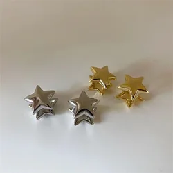 Simples Brincos Pentagrama de Metal para Mulheres, Brincos Estrela Cor Dourada, INS Acessórios de Moda Jóias, Presente Drop Shipping