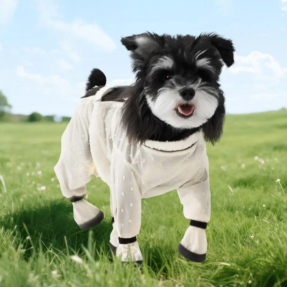 

Thin Breathable Dog Jumpsuit Reflective Strip Adjustable Dog Trousers Foot Cover Durable Easy To Clean Four Legs Dog Clothes