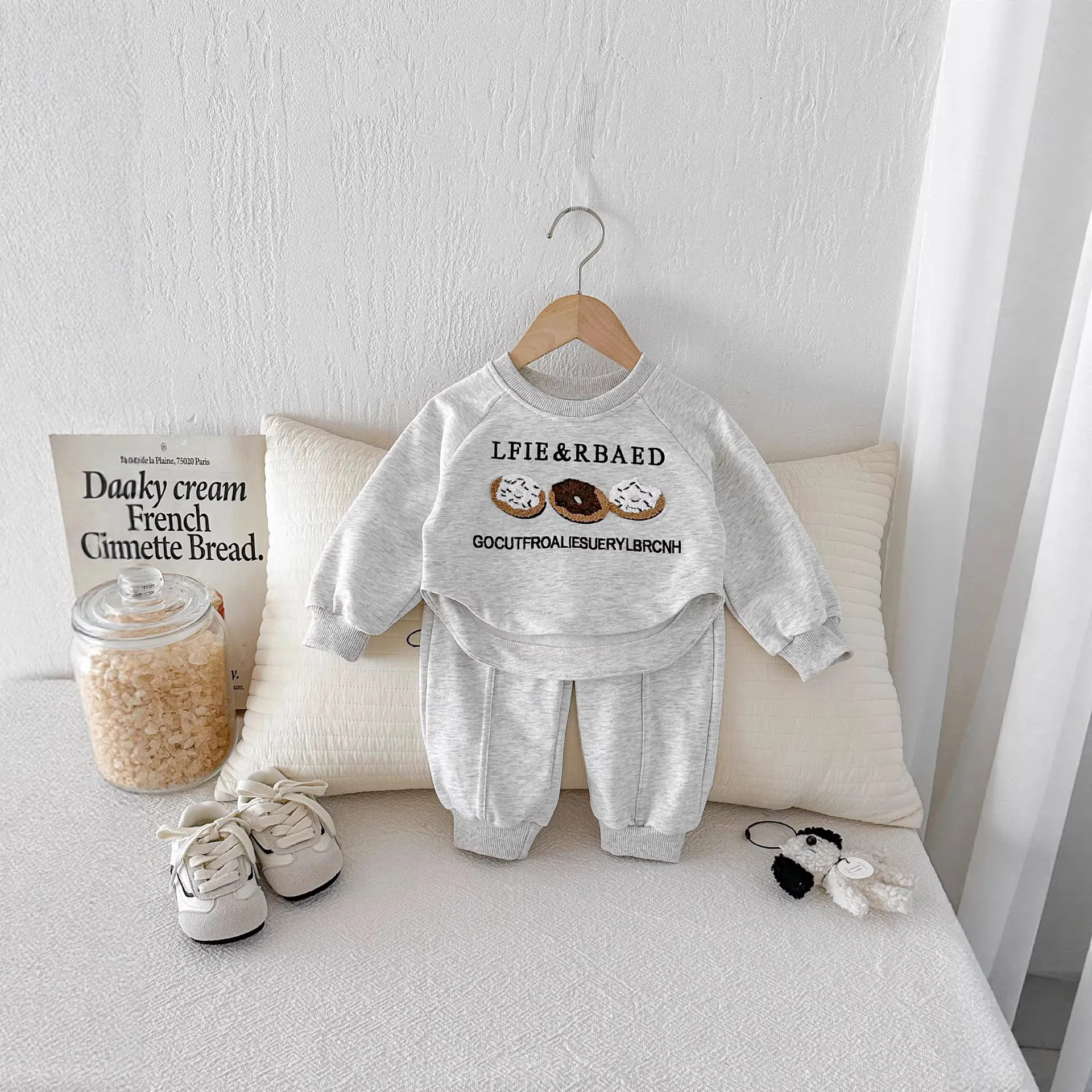 Spring New Baby Long Sleeve Clothes Set Boys Girls Cartoon Print Sweatshirt + Pants 2pcs Suit Infant Cotton Casual Outfits