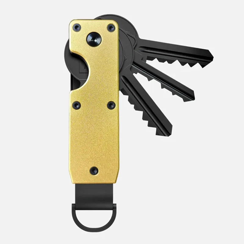 Kompakter Schlüsselorganizer aus Metall, Minimalistischer Schlüsselhalter für Schlüsselbund, Hält 1-5 Schlüssel Sicher