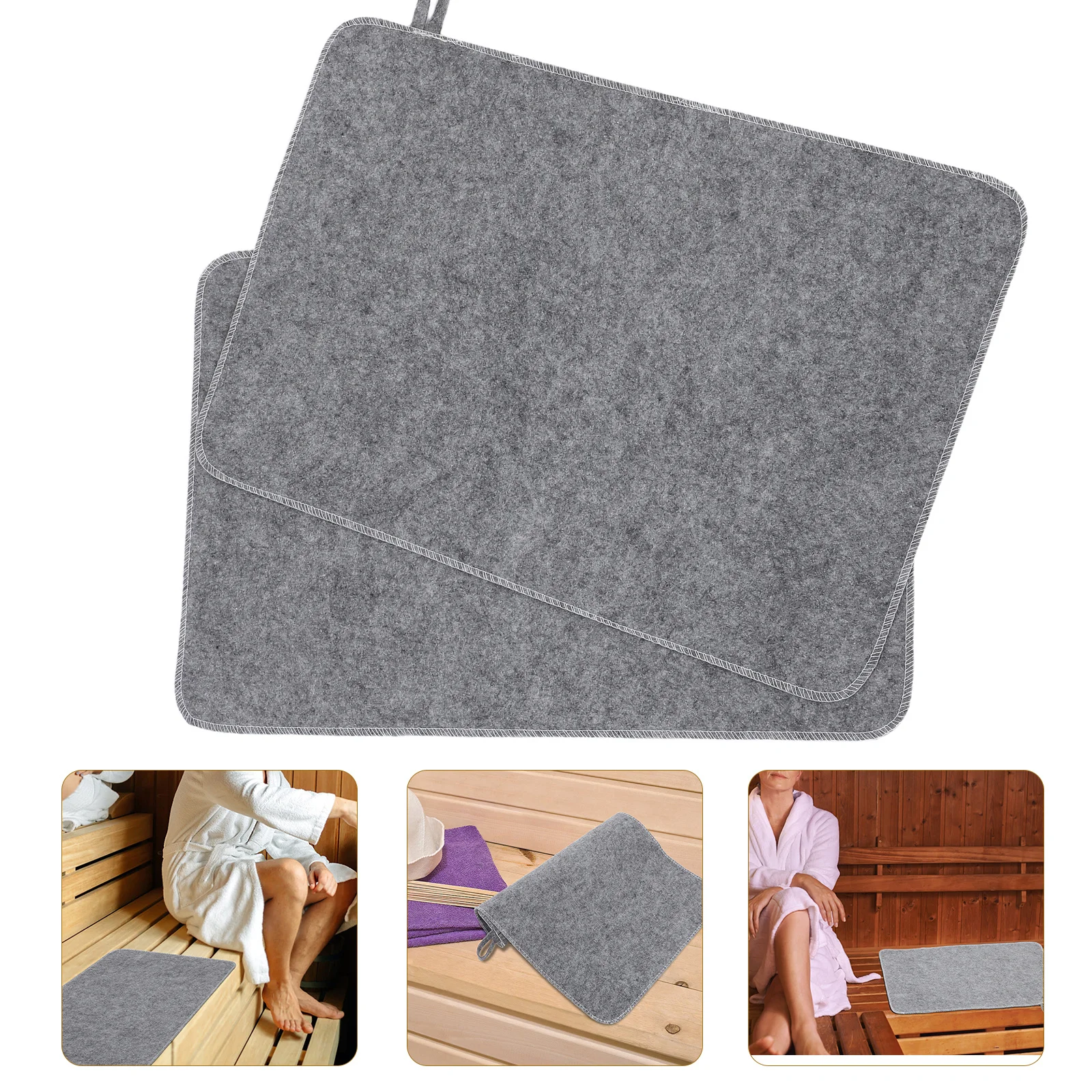 

2pcs Sauna Mat Felt Bench Pad Water Absorbent Heat Insulating For Spa Room Bath Shower Portable Steam Sauna Accessories Home Use