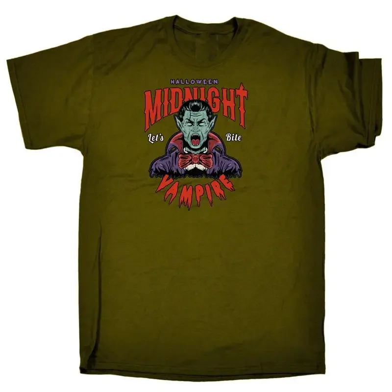 Midnight Vampire Lets Bite Halloween Mens Funny T Shirt
