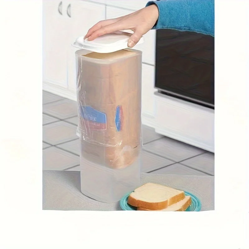 

Plastic Bread Box with Flip Top Lid, Reusable Square Bread Container for Fresh and Delicious Bread and Toast