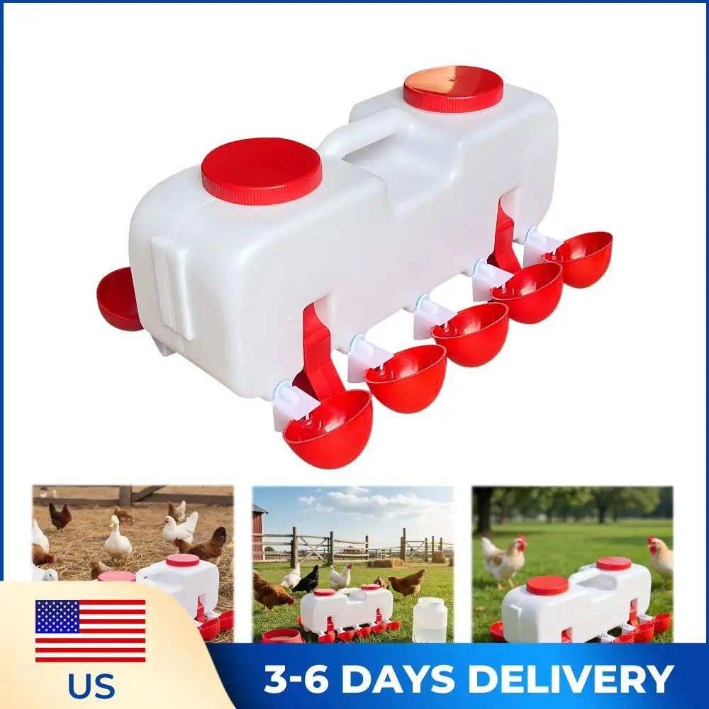 

Автоматическая поилка для птицы на 10 кг с 10 чашками для питья, диспенсер для воды для голубей, уток, гусей