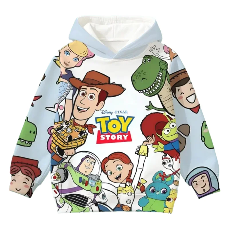 

Пуловеры с капюшоном Disney для мальчиков и девочек Pixar Toy Story, семейные приключения, мягкие, удобные, стильные, свободного кроя, легко носить, осень-зима
