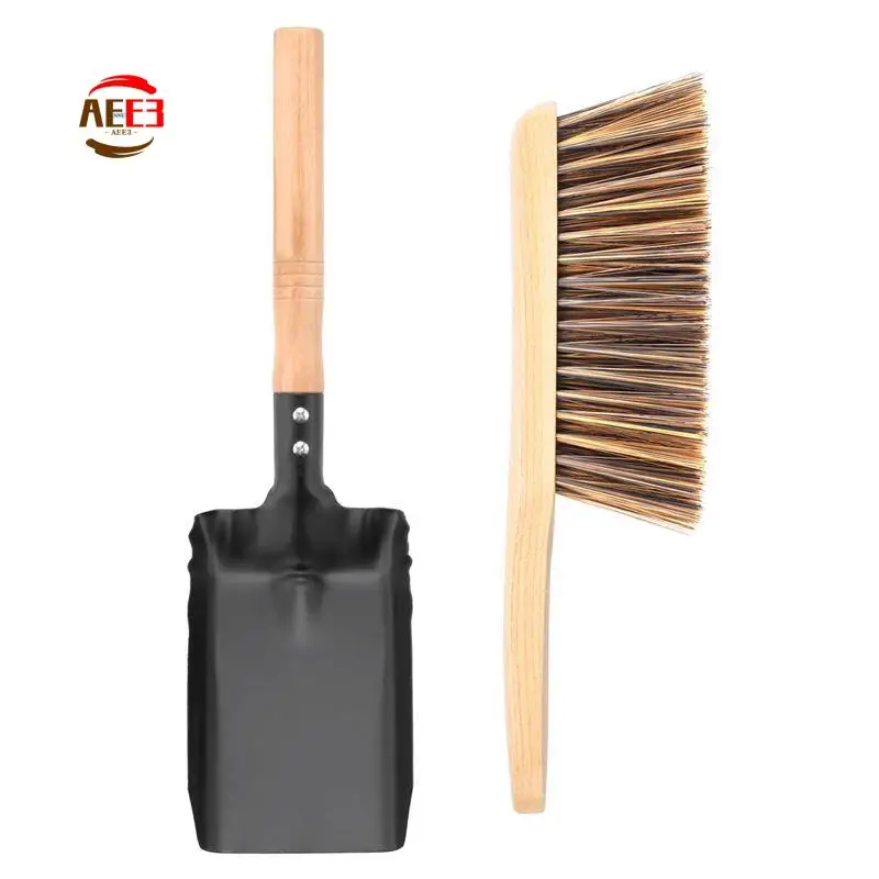 AEE3-Coal Shovel And Hearth Brush Set, Fireplace Shovel And Brush, Hearth Tidy Set, Fireplace Tool Set, Fire Pit Tools