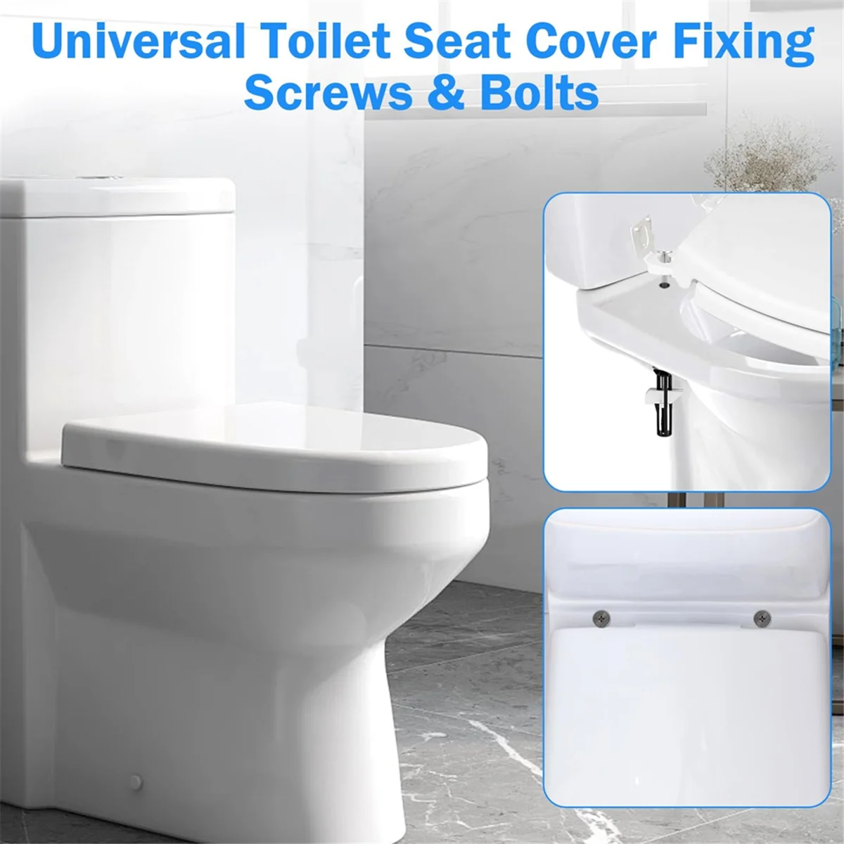 مجموعة استبدال براغي المرحاض المكونة من 12 قطعة من ABJZ، ومسامير مقعد المرحاض العالمية مع صامولة برغي الغسالة، وغطاء المرحاض سريع التثبيت