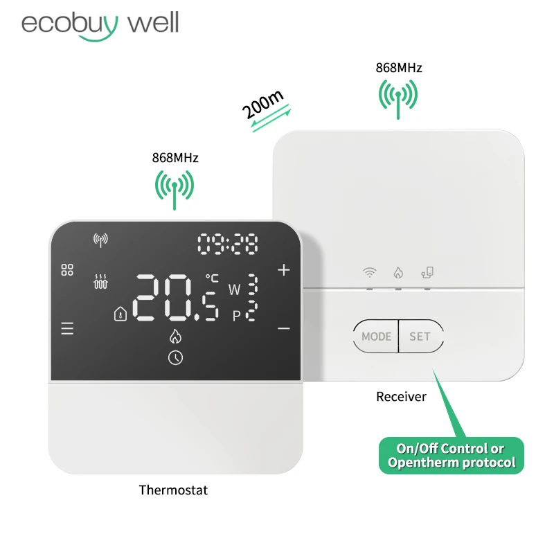 

Беспроводной термостат Opentherm для газового котла, низкопотребляющий, на батарейках, регулятор температуры котла, настенный монтаж