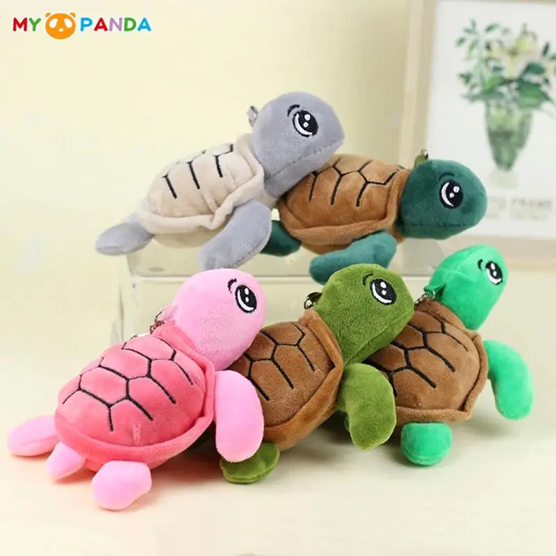 Cute Turtle Keychain Plush Stuffed Toys Tortoise Cartoon Dolls Soft Animal Small Pendant Bag Ornaments Decor Kids Girls Gifts