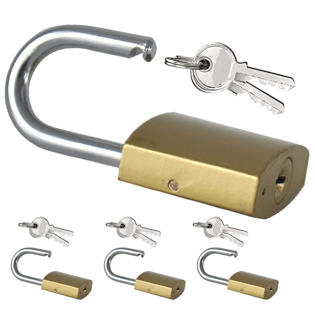 

4Pcs Brass Security Padlocks Small Locks Locker Lock Drawer Suitcase Travel Mini Keyed Padlock Padlock with Key