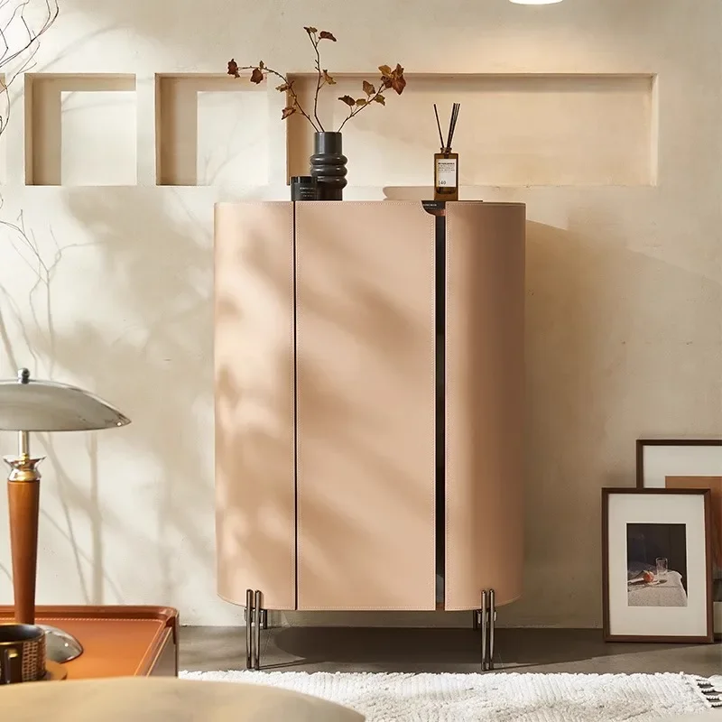 

Home Cabinet Italian light luxury saddle leather storage locker Shoerack shoe rack Shoes organizer Dresser living room cabinets