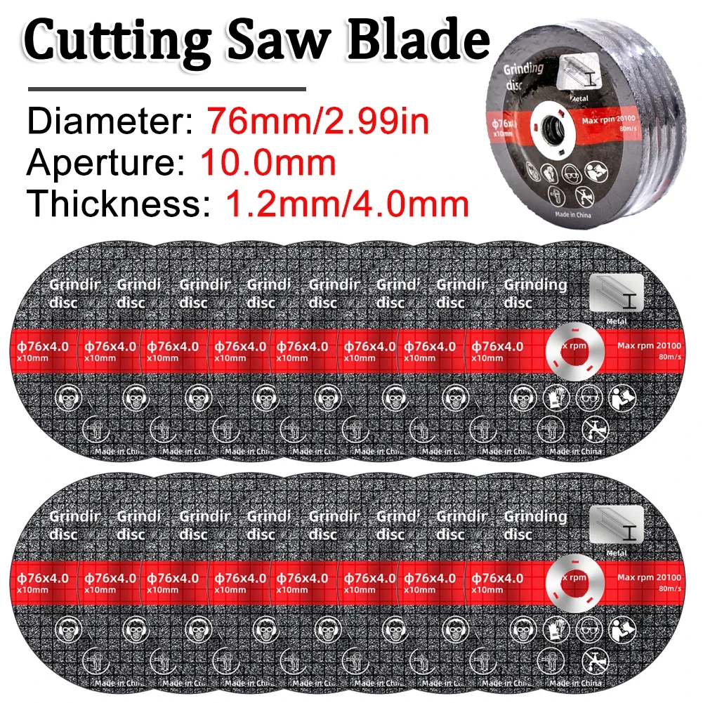 1-20PCS 76mm Saw Blade Electric Grinding Cutting Disc Rotary Tool Metal Cutter Power Wood Cutting Electric Grinder Accessories