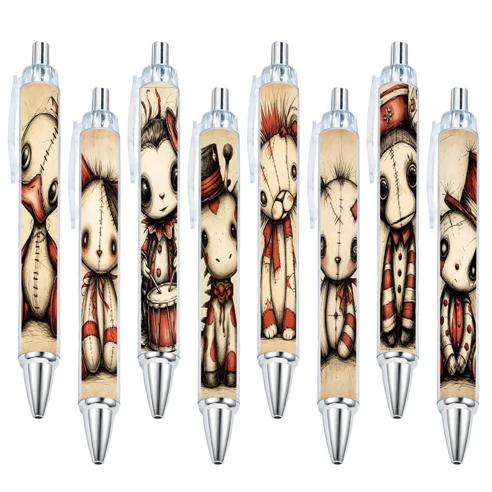 

8pcs Animal Puppetry Theme Press Neutral Pen School Season Student Writing Pen Gift Pen Pattern Random