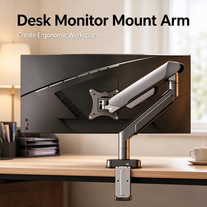 Christmas Stocking Stuffers: Universal Single Monitor Desk Mount, Adjustable Bracket Fits 32