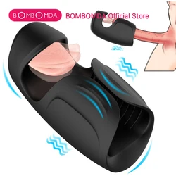 Masturbator for Men With Tongue Automatic Glans Exerciser Delay Ejaculation Male Blowjobs Machine Penis Vibrator Sex Toy for Men