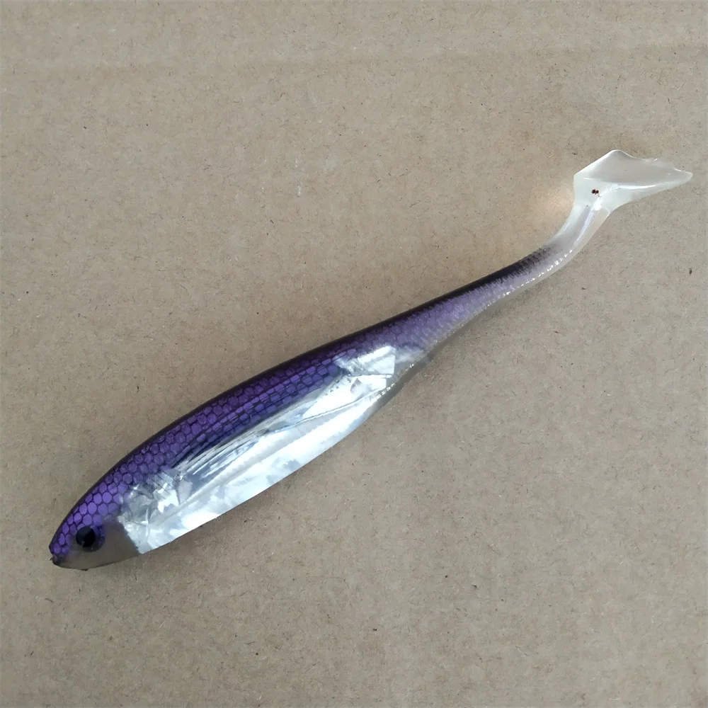 4pcs 12cm 9.9g Soft Bait Swimbait Paddle Tail Soft Plastic Lure Shad Lure Rainbow Color Sequin Swimbait Soft Worm