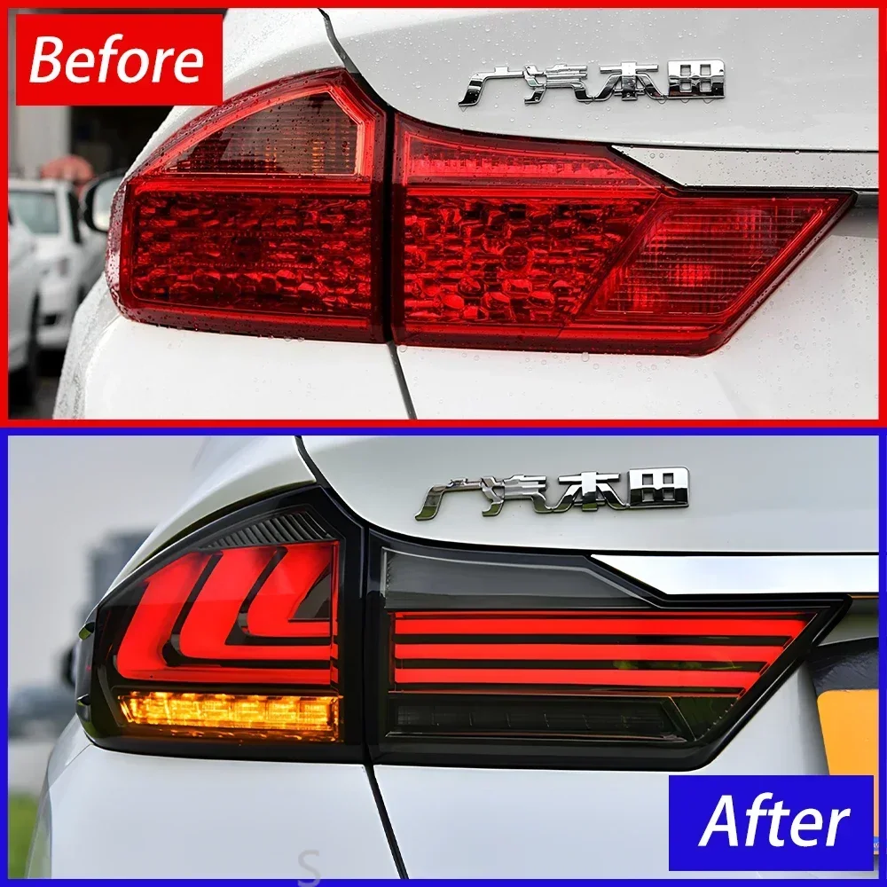 Auto Taillights For Honda City 2014-2019 LED Car Rear Back Lamps Assembly Upgrade Lexus Style Streamer Turn Light Accessories