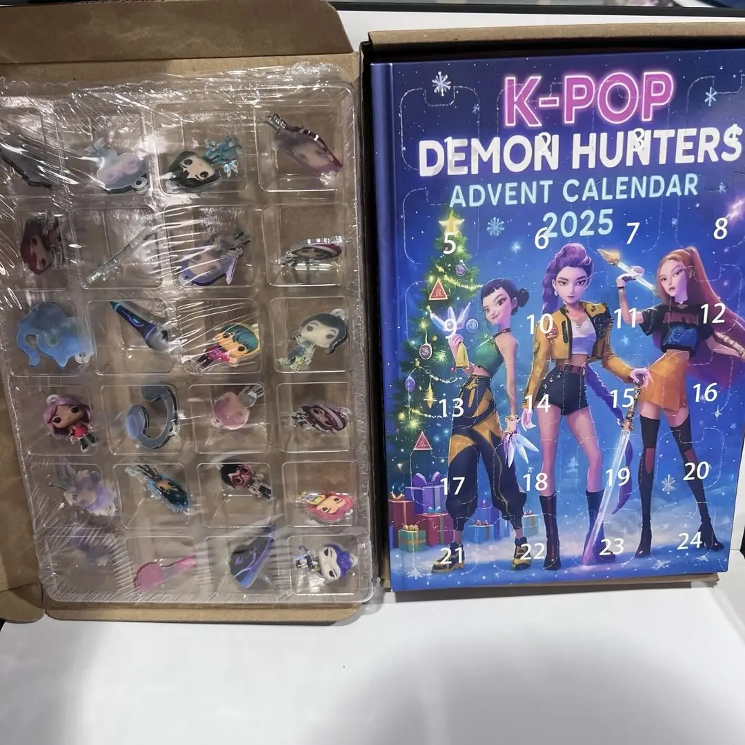 2026 kpop demônios caçador calendário do advento figura dos desenhos animados calendário de natal acrílico 2d advento caixa cega children presentes de natal