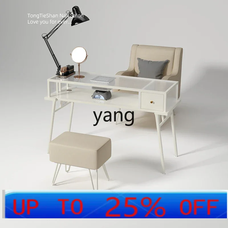 lmm  large countertop vacuum cleaner manicure table black nail salon special table and chair set