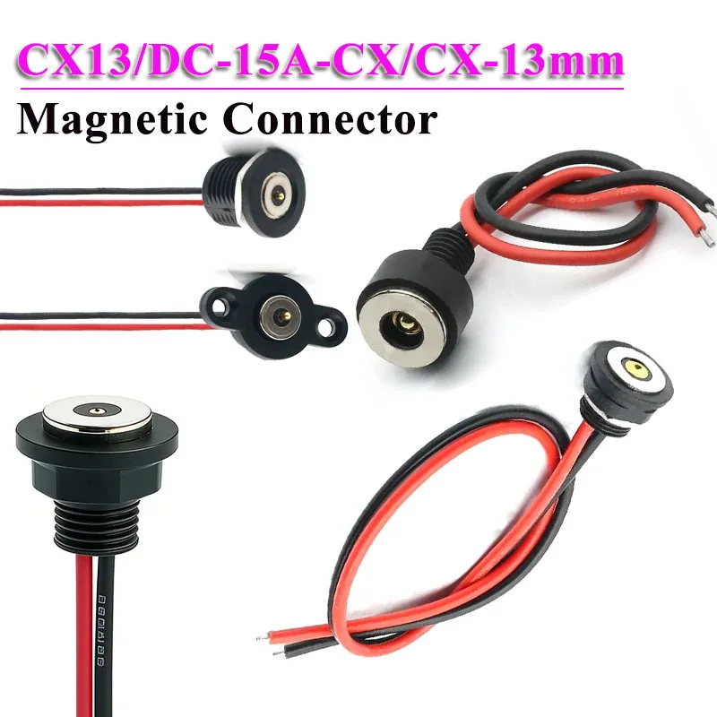 CX-13MM Thread Magnetic Connector Charging Power Cord Waterproof 15A 12A 11A 10A  Male Female Terminals Magnetic Contacts Plug