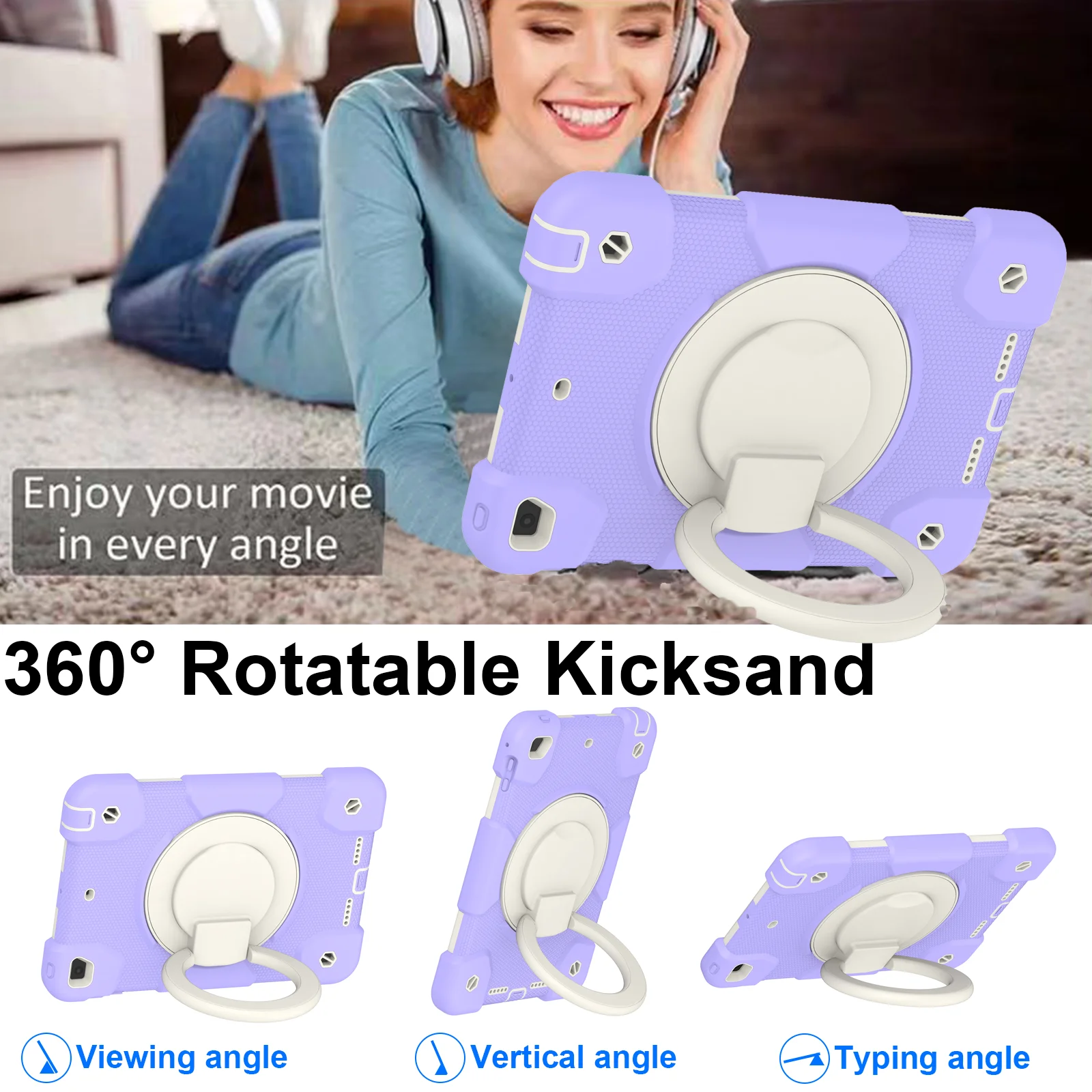 Case for iPad Mini 4 5 7.9" A1538 A1550 A2124 A2125 A2126 A2133 360 Rotation Cover With Handle Grip Shoulder Strap PC Silicone