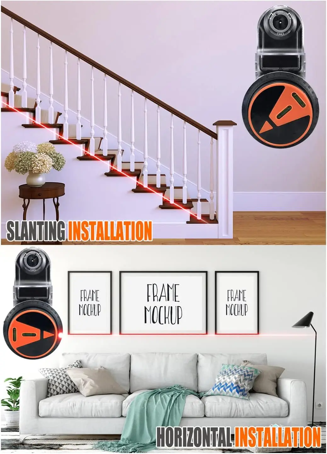 2 in 1 Drill Dust Collector & Laser Level 360° Rotatable Drilling Dust Collector Electric Self-mounting Vacuum Sucker Drilling