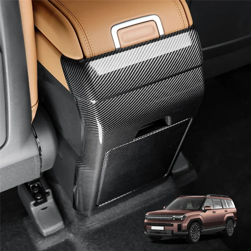 

For Hyundai Santa Fe MX5 2024 Carbon Fiber Car Rear Air Vent Frame Trim Anti-Kick Cover Accessories