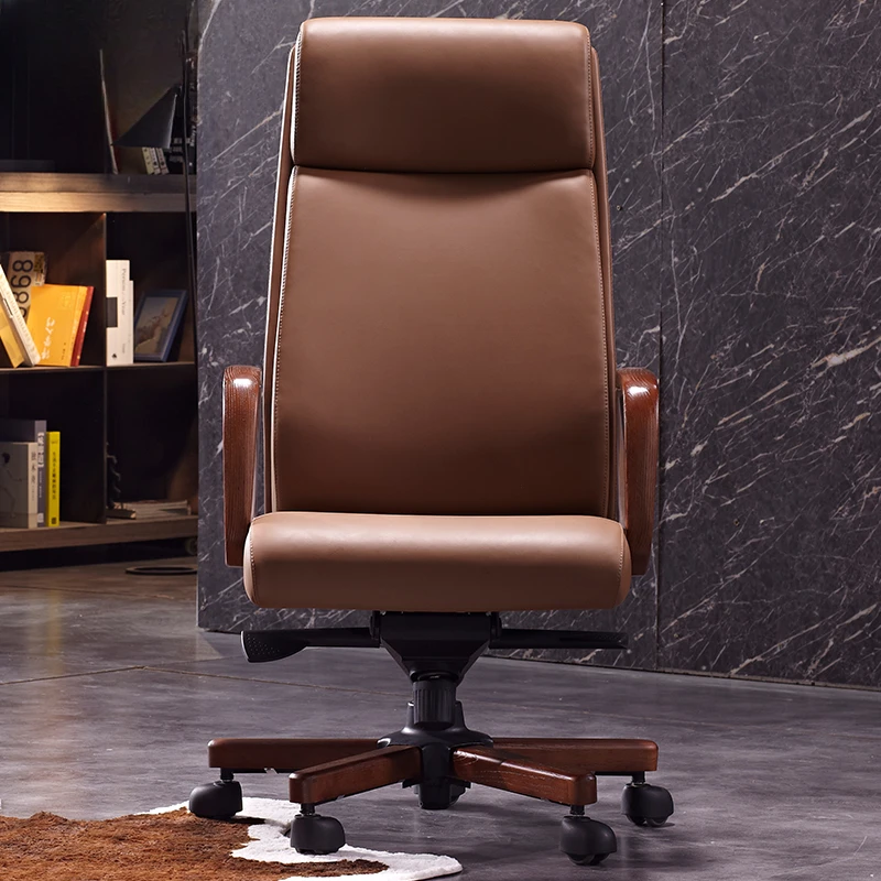 2Leather boss chair, simple and fashionable office chair, ergonomic computer chair