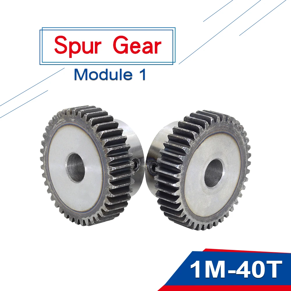 

1Piece 1M40T Spur Gear Bore 6/6.35/7/8/10 /12/12.7/14/15/16/17/20 mm Motor Gear Low Carbon Steel Material metal Gear for motor