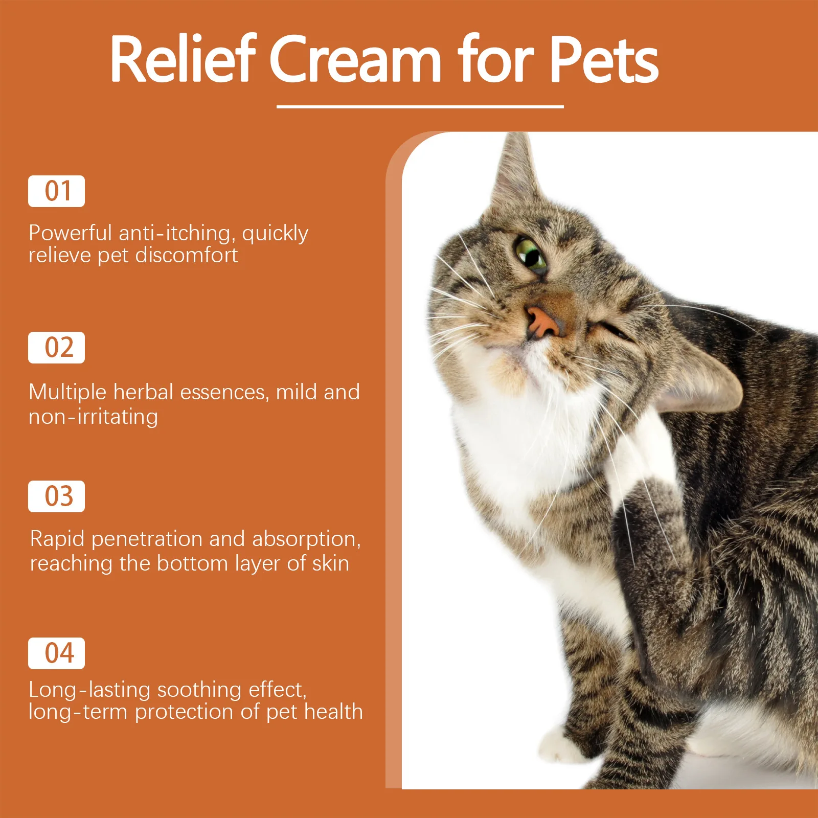 Yegbong Pet Skin Care Cream Gentle Itching Relief Wart Remover Improve Ringworm Skin Treatment Catnip Hair Healthy Pets Cream