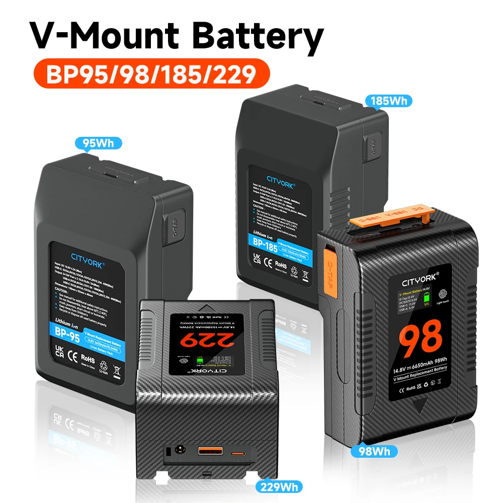 

PALO V Mount Battery Power Bank 14.8V V Lock Li-ion Battery PD Fast Charging for Camcorder Broadcast Video Light Blackmagic URSA